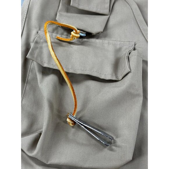 Cabelas Khaki Fly Fishing Vest M Patch & Fly Loop Outdoor Tactical Utility - Picture 4 of 9